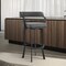 Armen Living Prinz 26" Counter Height Swivel Gray Faux Leather and Black Metal Bar Stool LCPRBAGRBL26 - alternate 3